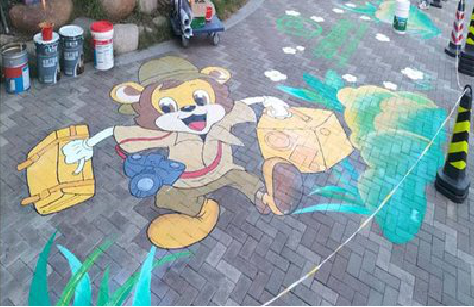 镇沅夏季画地面彩绘会遇到的问题