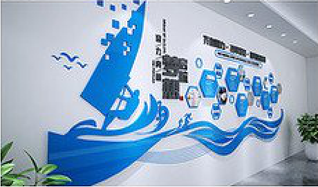 镇沅海浪主题文化墙如何设计？