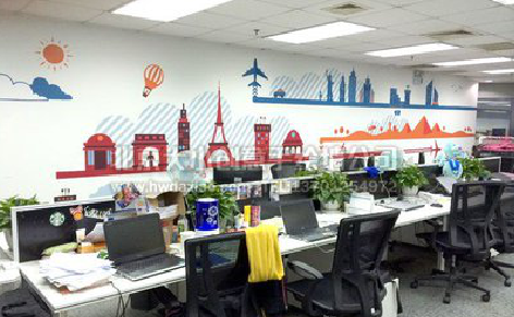 镇沅教你设计办公室墙绘的方法。