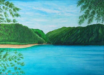 镇沅在墙绘中，如何绘画绿水青山？